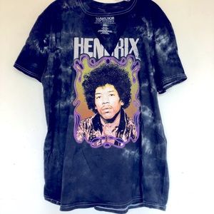 Jimi Hendrix Cut Out Tie Dye Rock Band Tee